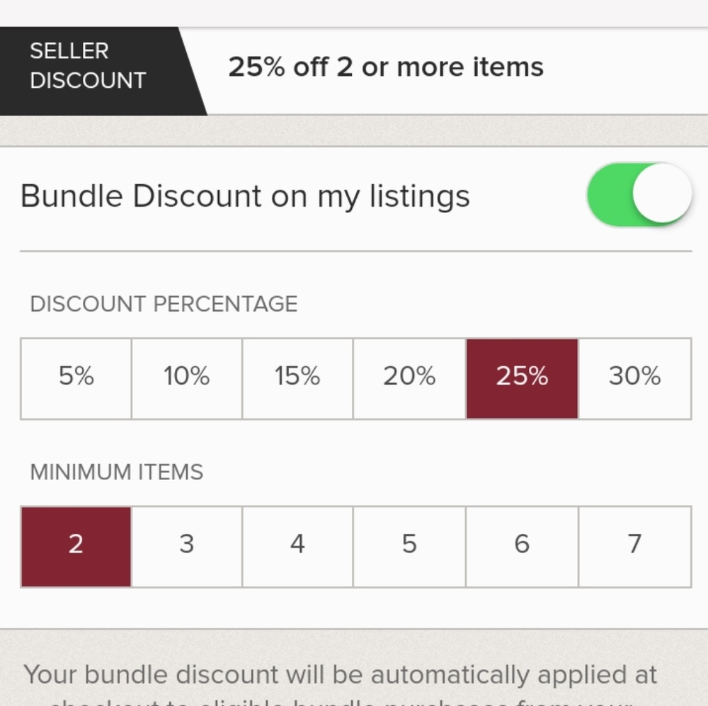 25 % off Bundle Discount of 2 or more items